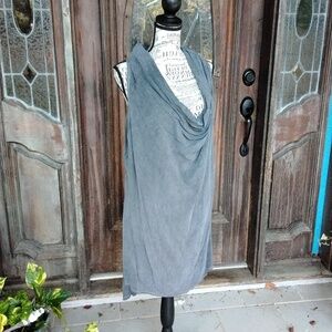 Women's EUC Tina+ Jo Gray Cowl neck Midi Shift Dress Size M